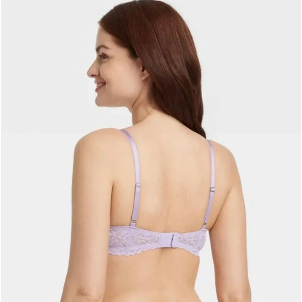 40DDD   Lace Unlined Comfort Wire Balconette Bra‎ Lavender